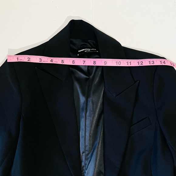 Generation Love Olivia double breasted crop blazer size 3 black - Picture 7 of 15